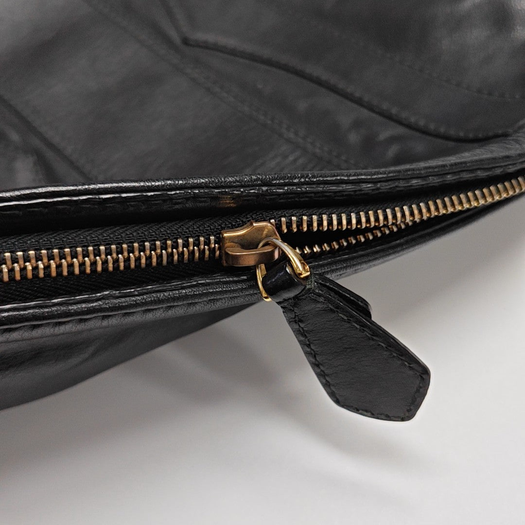 Calfskin Shoulder Bag Black