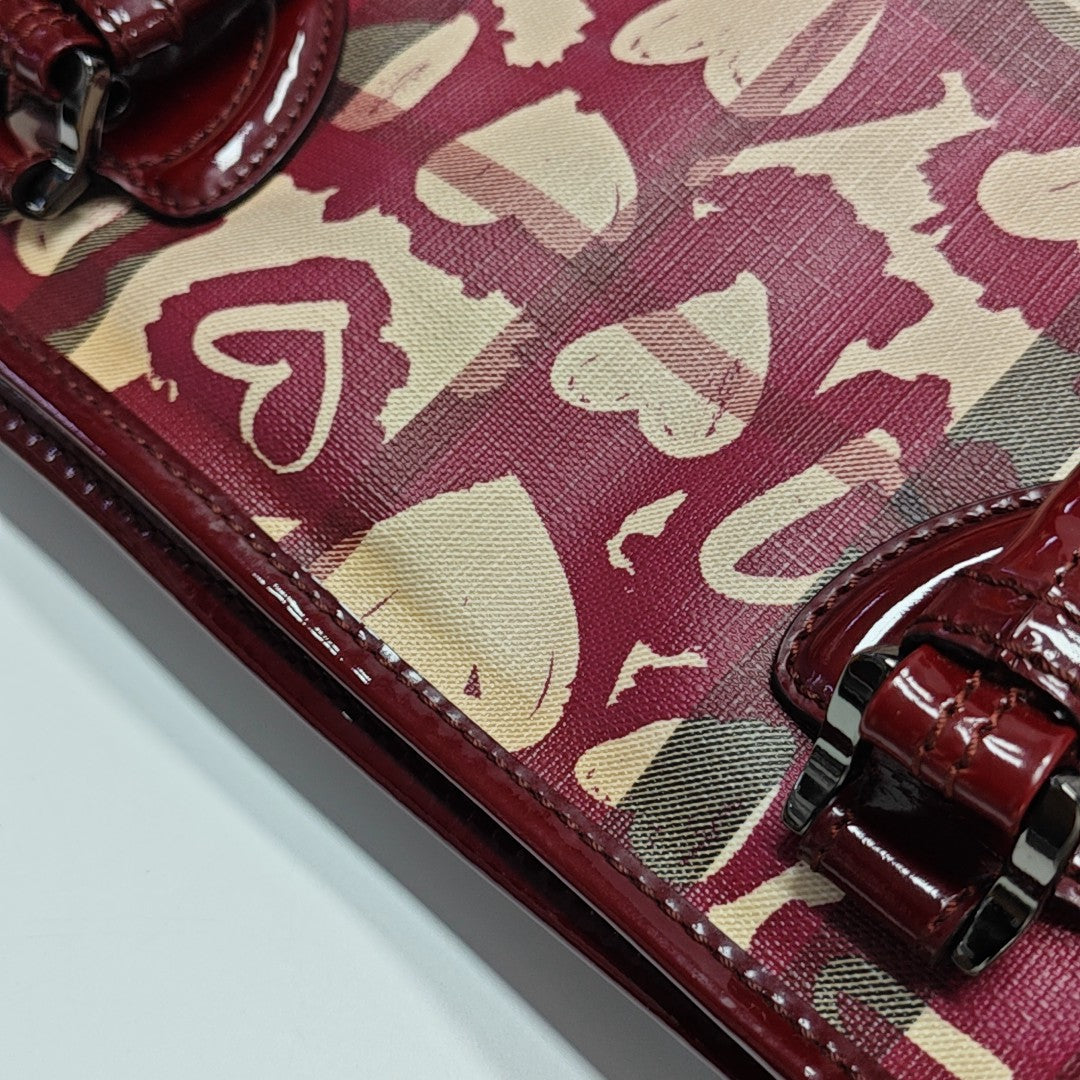 Coated Canvas Tote Bag Red