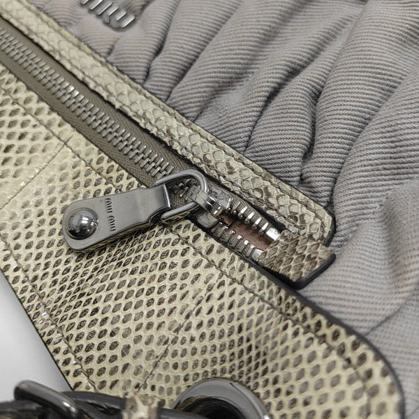 Quilted Fabric Shoulder Bag Gray
