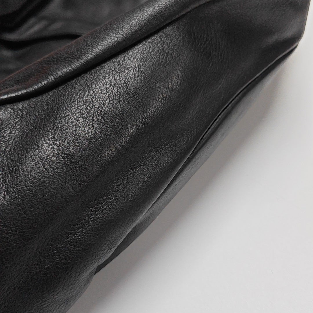 Calfskin Top Handle Bag Black