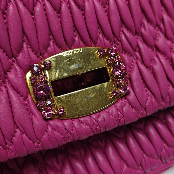 Crystal Quilted Lambskin Red