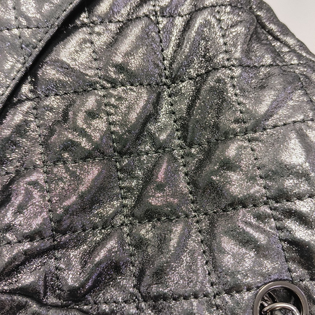 Quilted Calfskin Backpack Gray