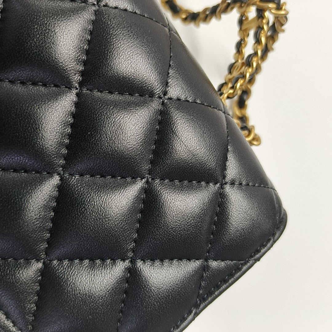 WOC Quilted Lambskin Black
