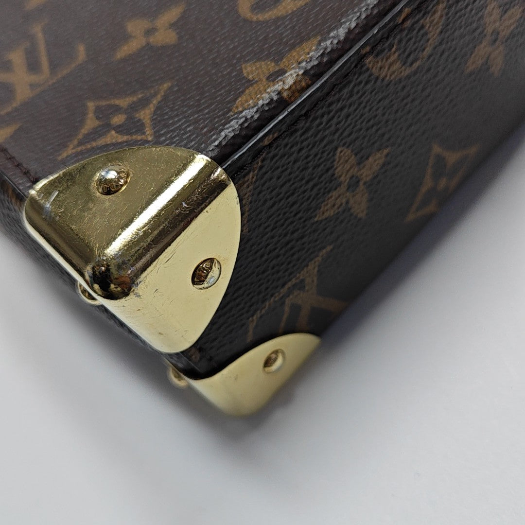CAMERA BOX Monogram Coated Canvas Brown