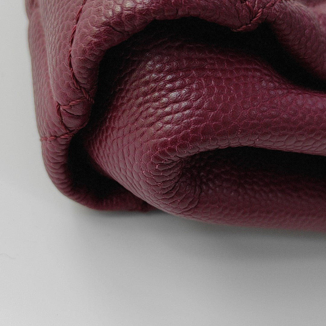 Quilted Leather Clutch Red
