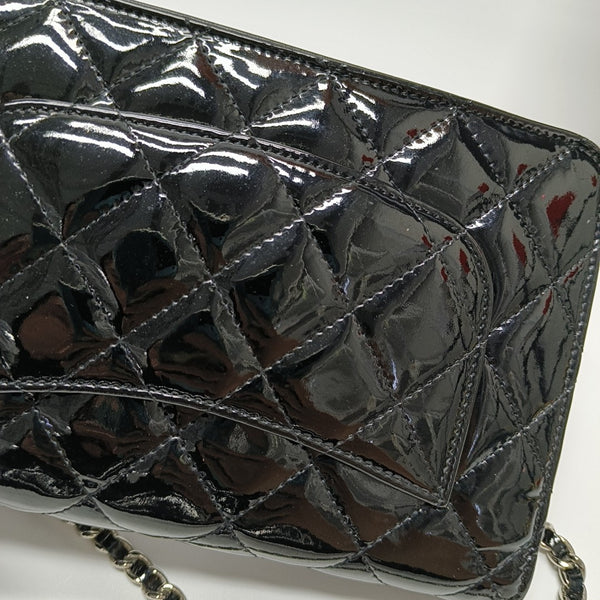 WOC Quilted Patent Leather Black