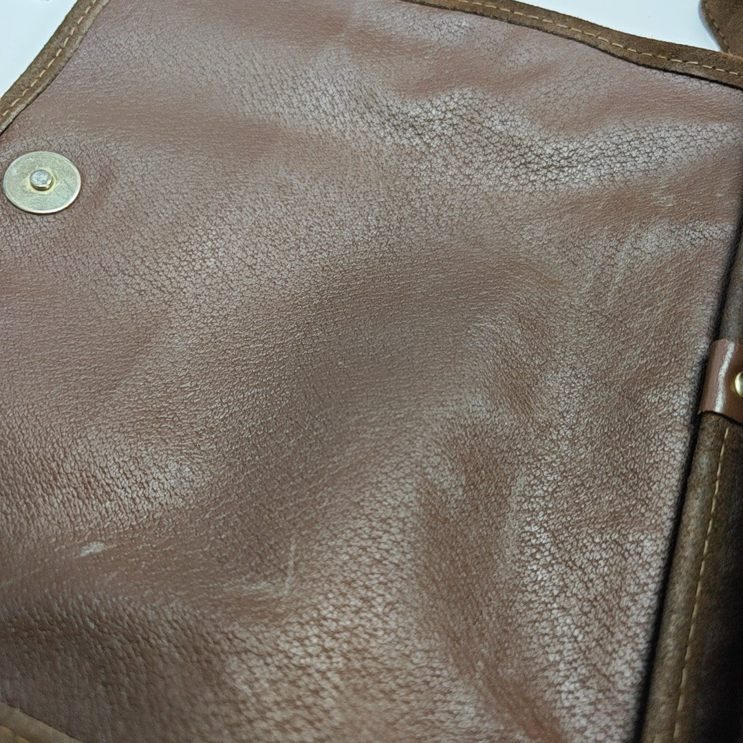 Coated Canvas Shoulder Bag Brown