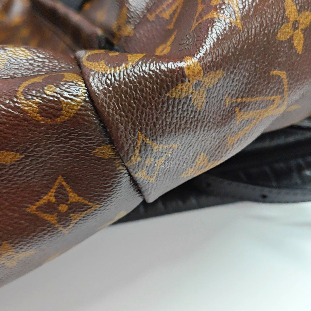Authenticated pre-owned  PALM SPRINGS MM Monogram Coated Canvas Brown - Backpack at Looply