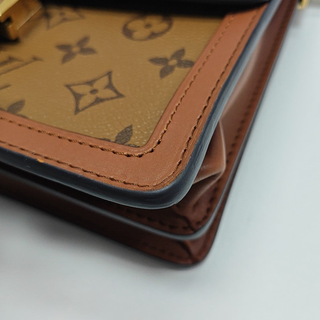 DAUPHINE MM Monogram Coated Canvas Brown
