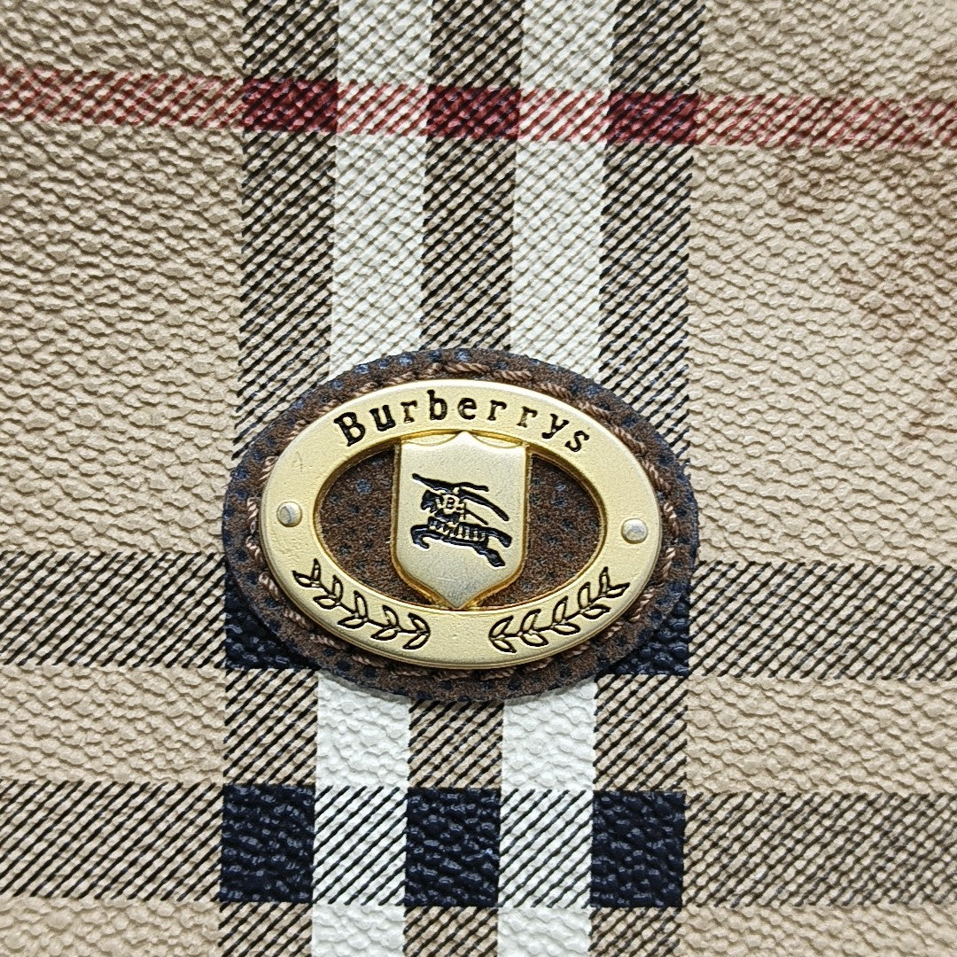 Coated Canvas Clutch Brown