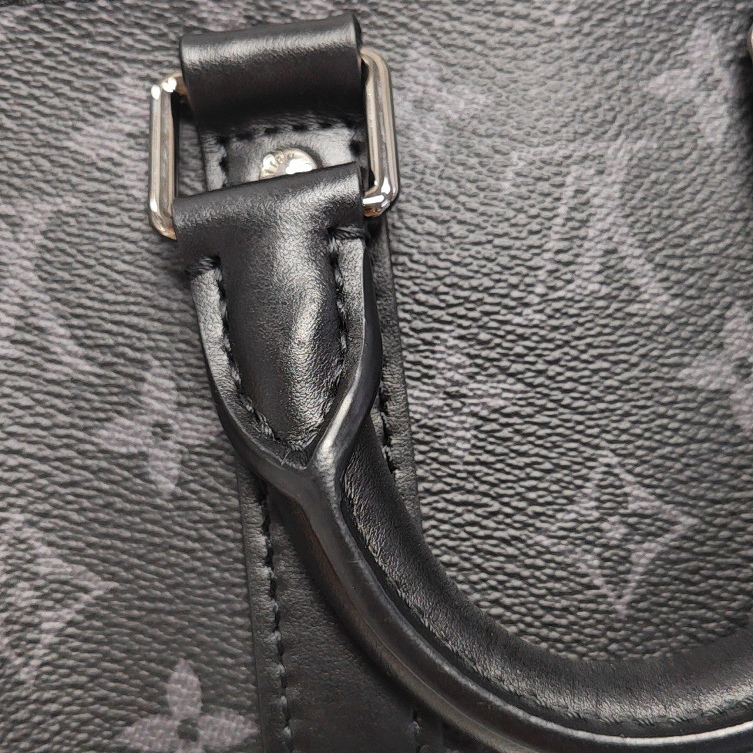 KEEPALL 25 Monogram Coated Canvas Black