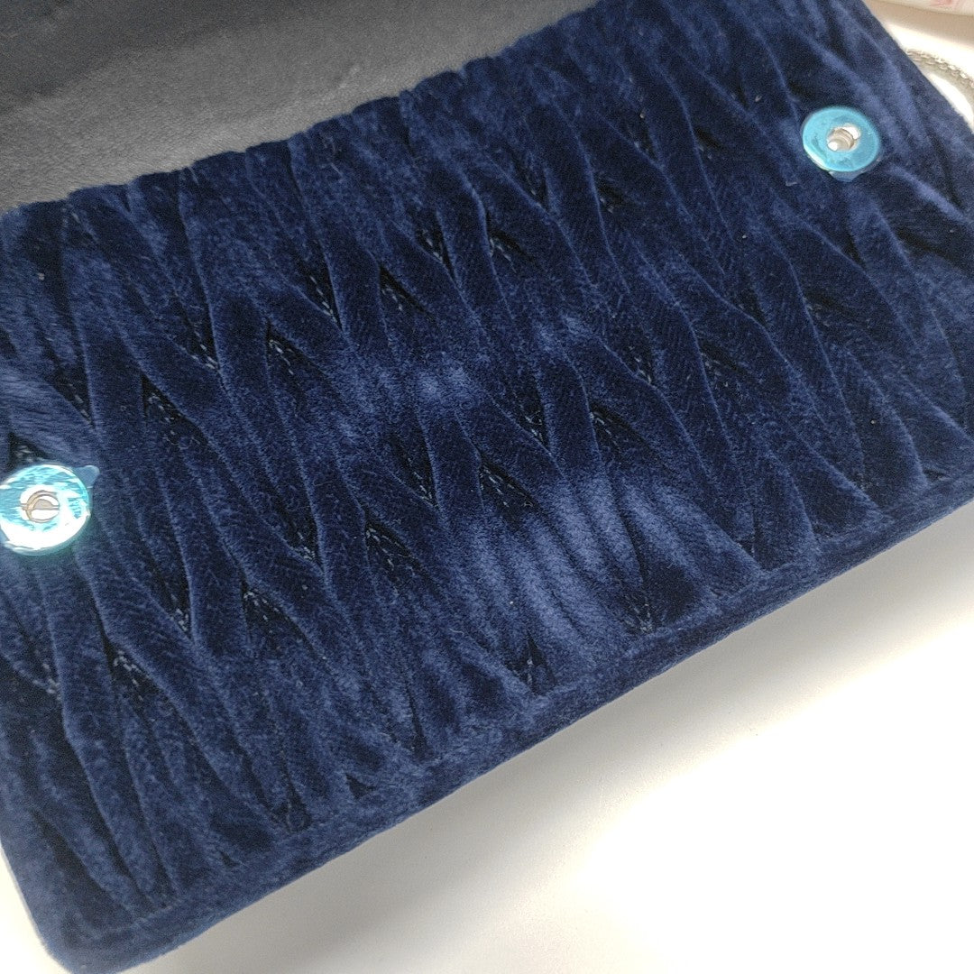 Velvet Shoulder Bag Blue