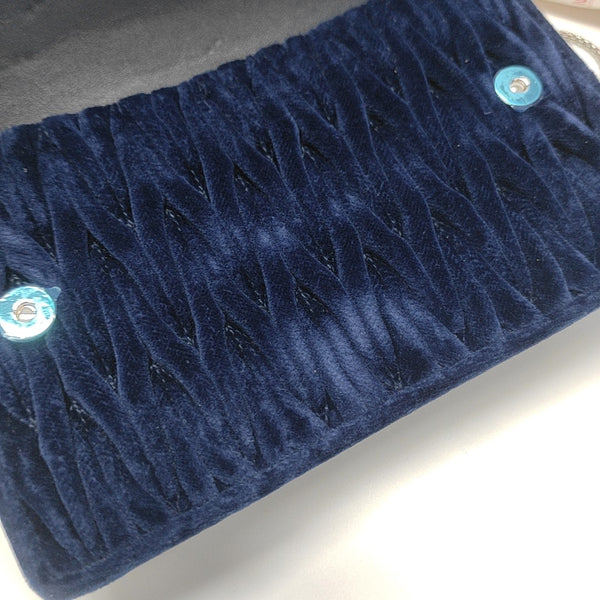Velvet Shoulder Bag Blue