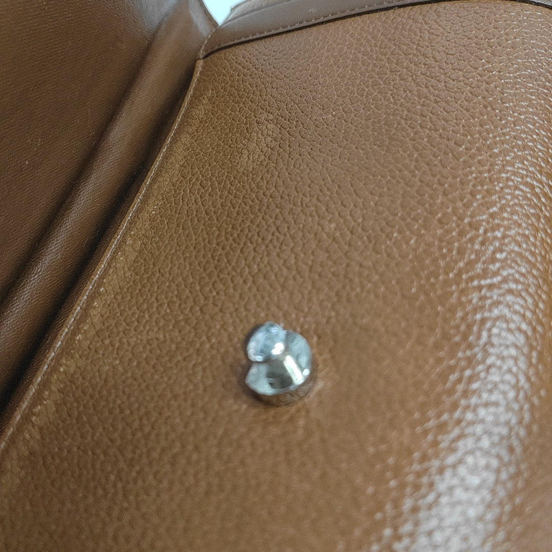 Calfskin Top Handle Bag Brown