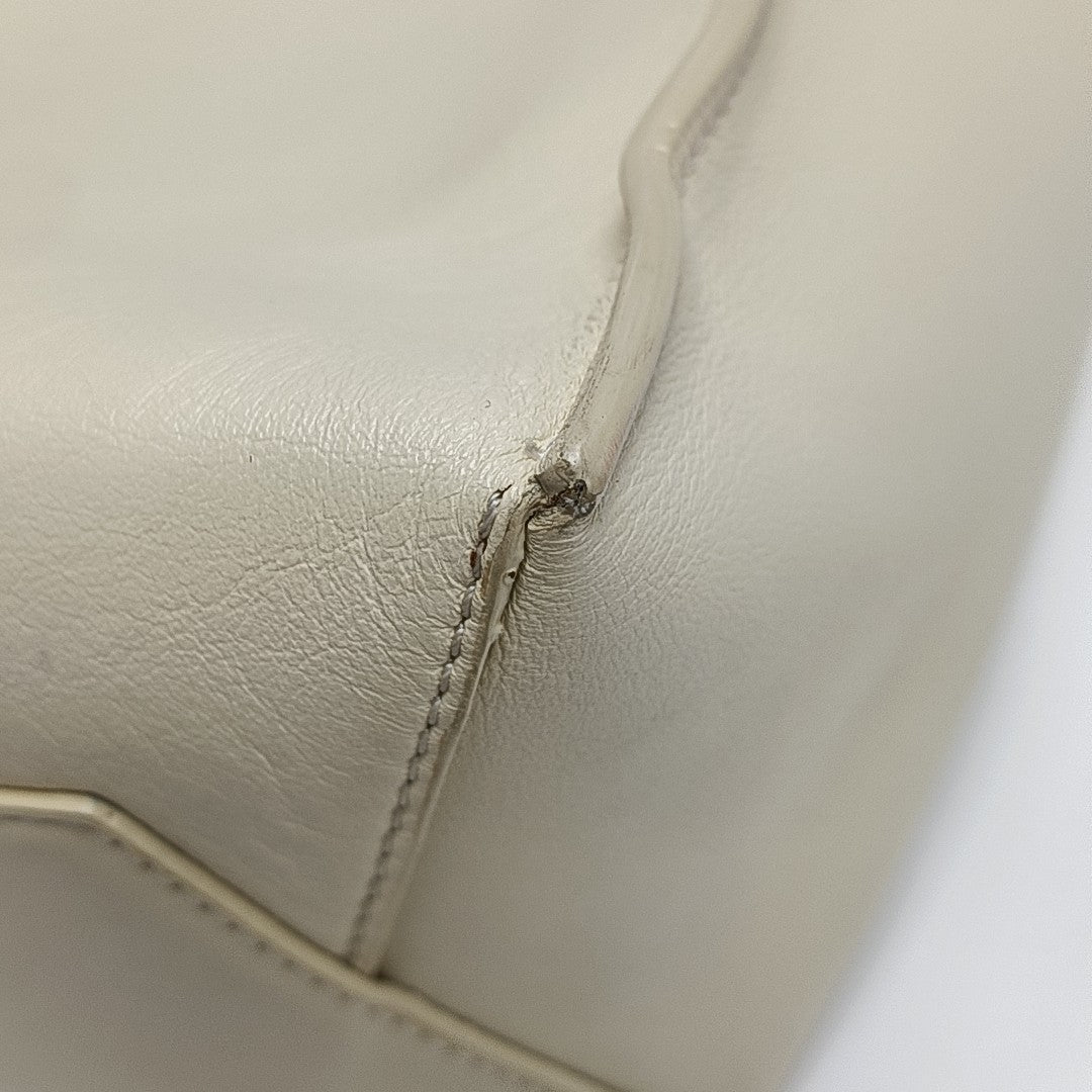 Calfskin Shoulder Bag Small White