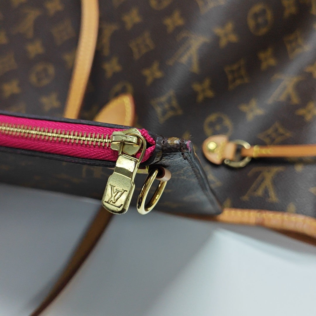 NEVERFULL MM Monogram Coated Canvas Brown