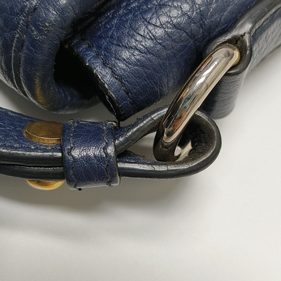 Calfskin Shoulder Bag Blue