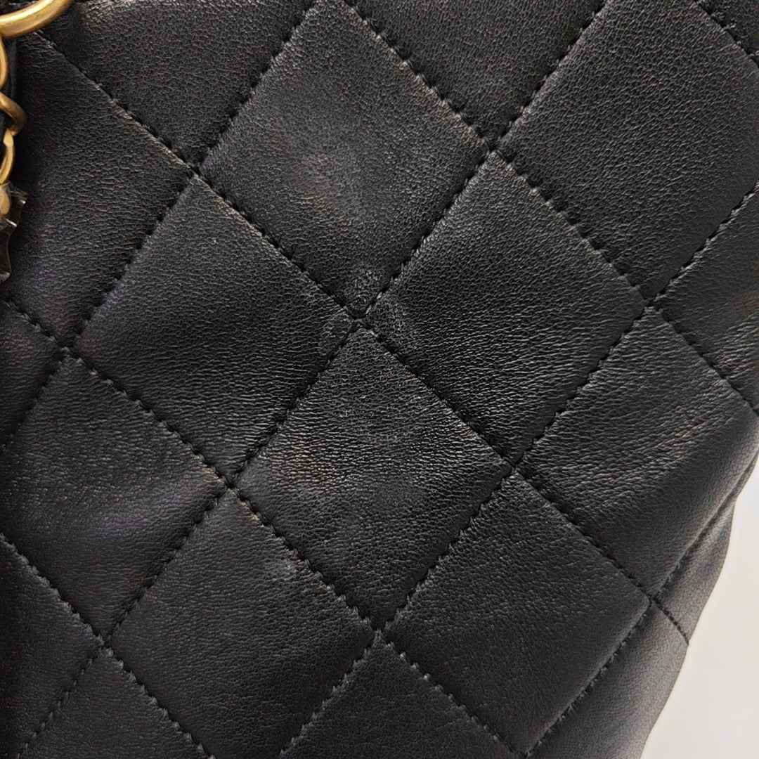 Quilted Lambskin Backpack Black