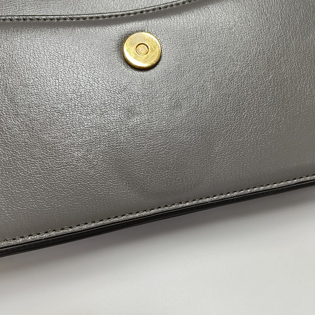 GG Ring Small Calfskin Gray