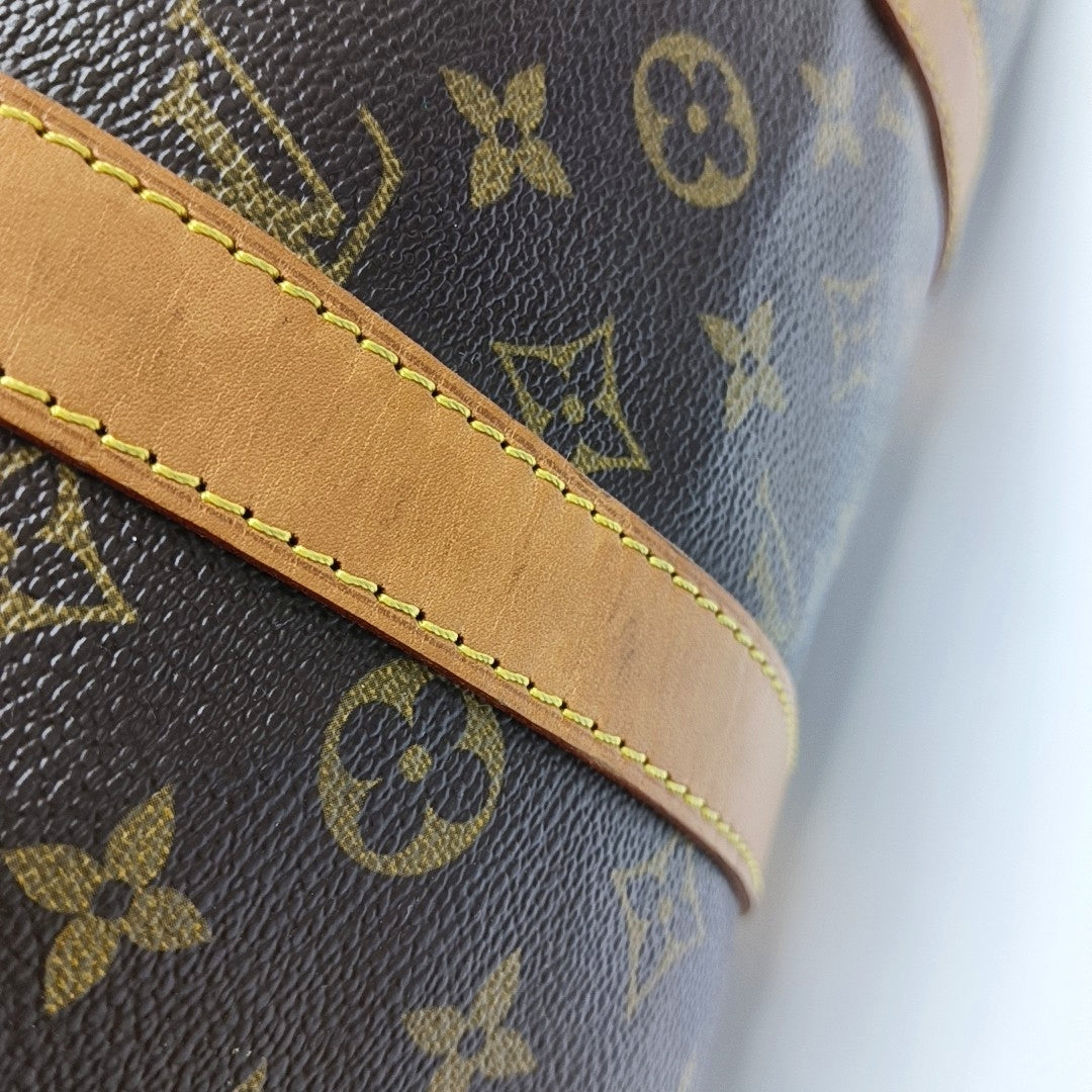 KEEPALL 45 Monogram Coated Canvas Brown