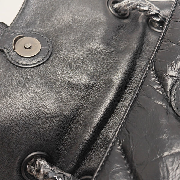 Crush Small Quilted Calfskin Black