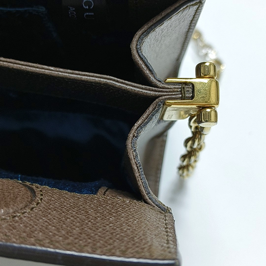 Authenticated pre-owned  Ophidia Medium Monogram Coated Canvas Beige - Shoulder Bag at Looply