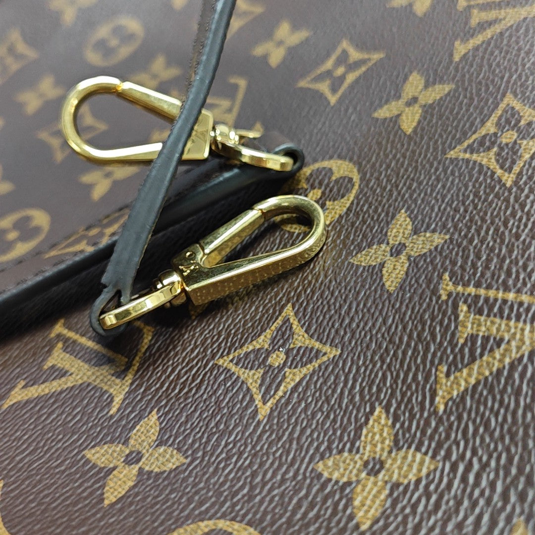 MONTAIGNE MM Monogram Coated Canvas Brown