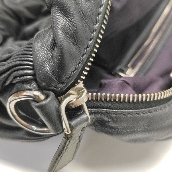 Quilted Lambskin Shoulder Bag Black