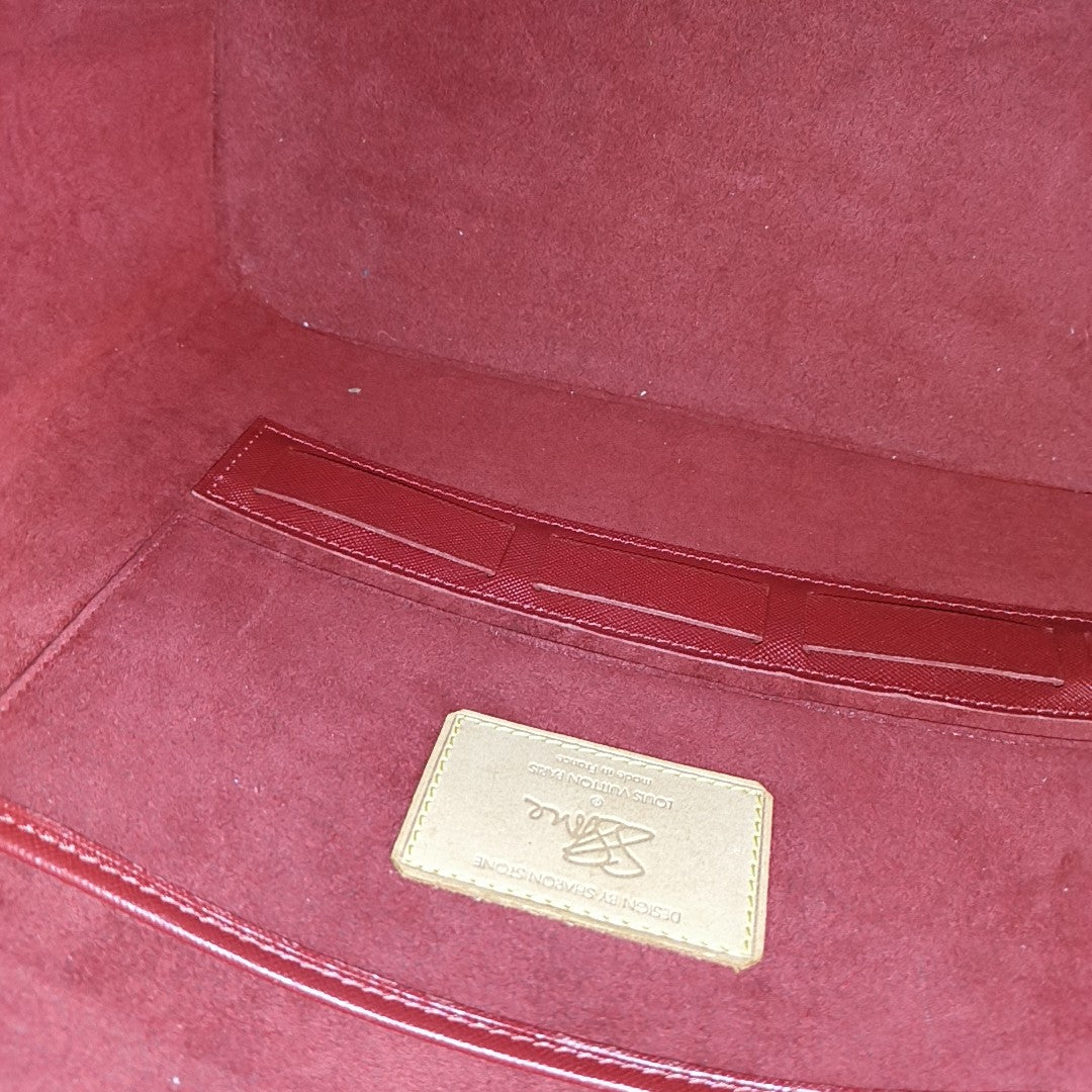 SHARON STONE Monogram Coated Canvas Brown