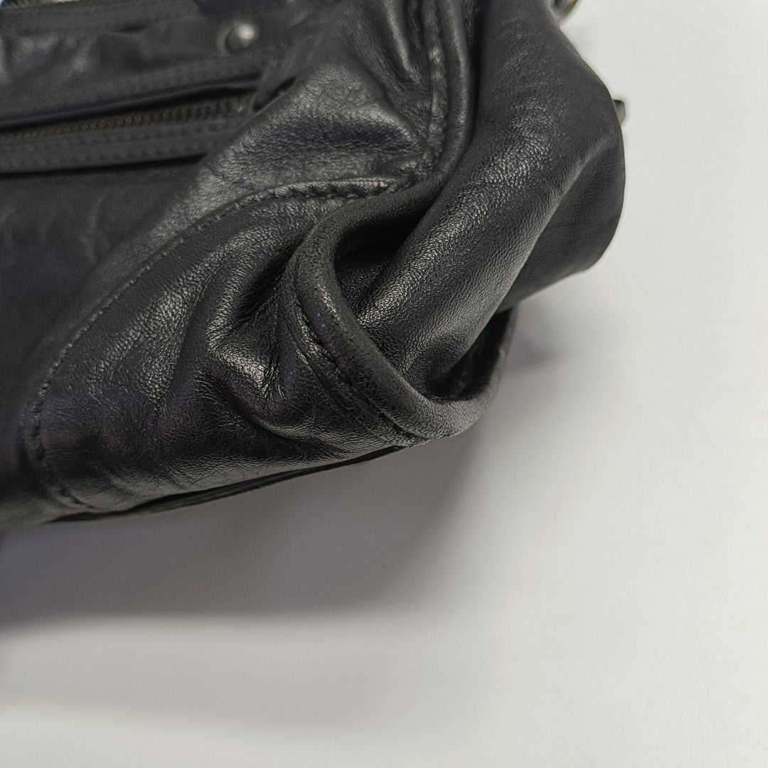 Calfskin Shoulder Bag Black