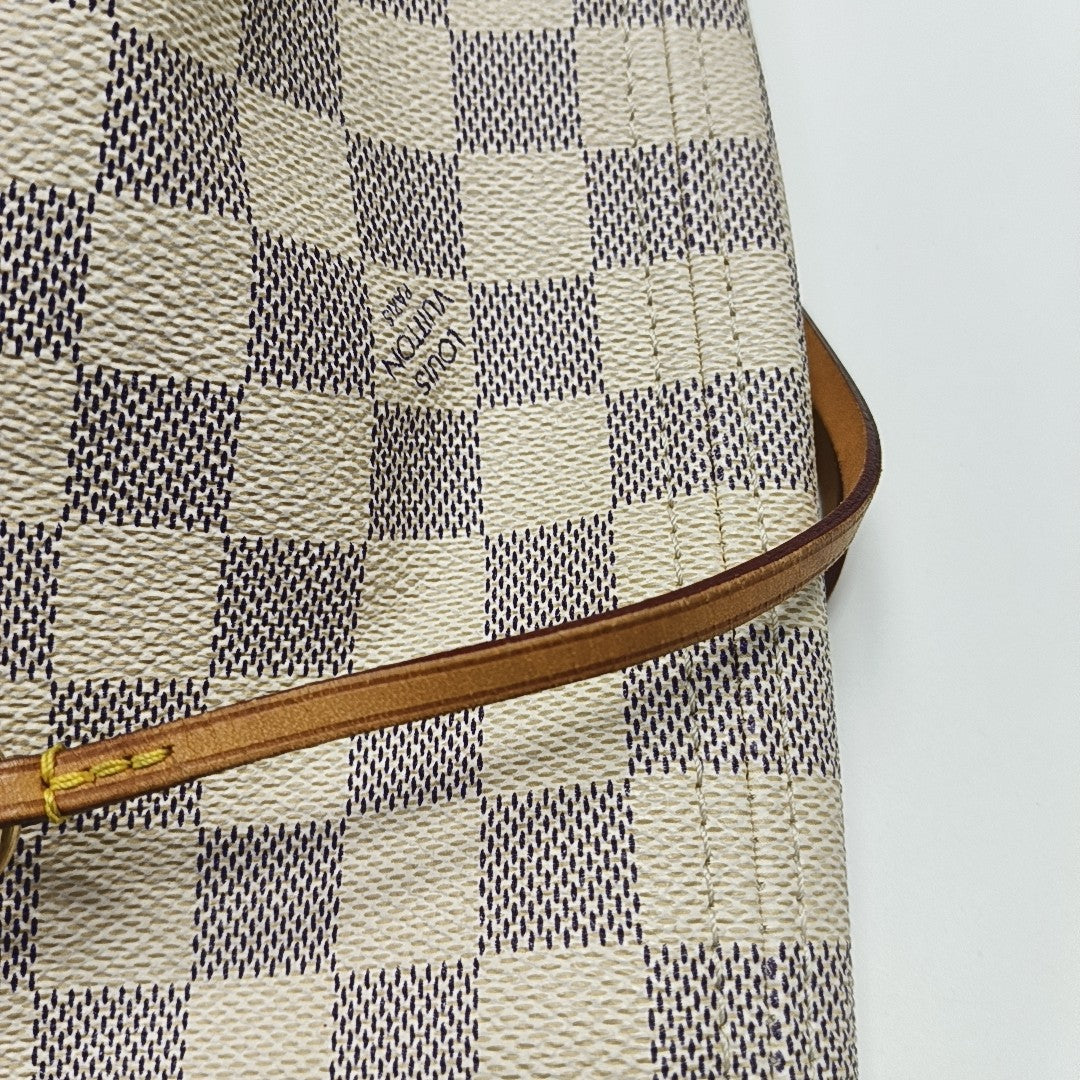 NEVERFULL GM Lona revestida Damier Azur Blanca