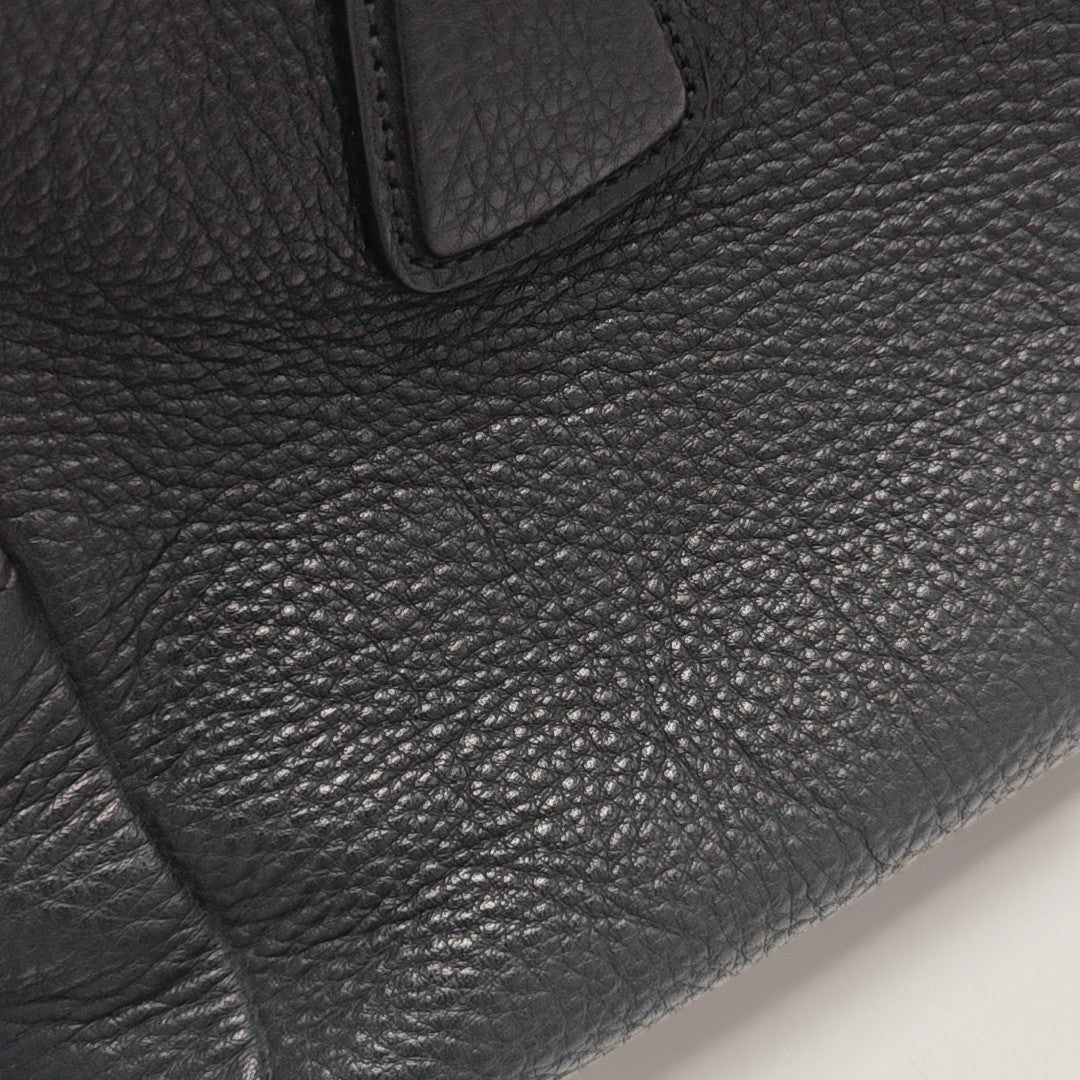 Calfskin Top Handle Bag Black