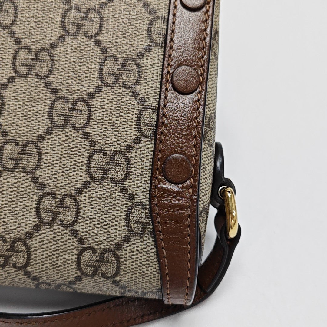 Horsebit 1955 Mini Monogram Coated Canvas Beige