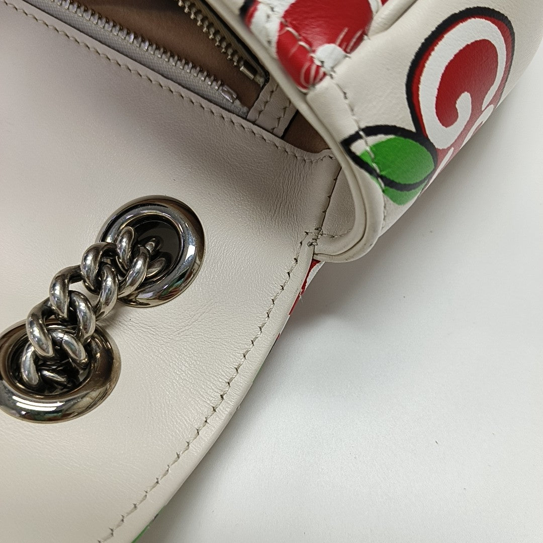 GG Marmont Medium Quilted Calfskin White