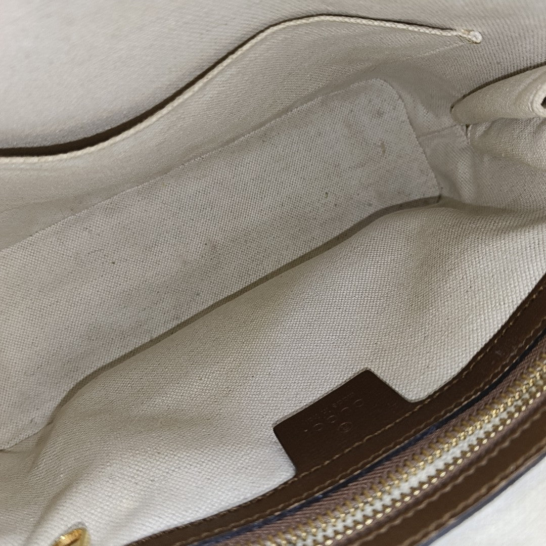 Horsebit 1955 Small Monogram Coated Canvas Beige
