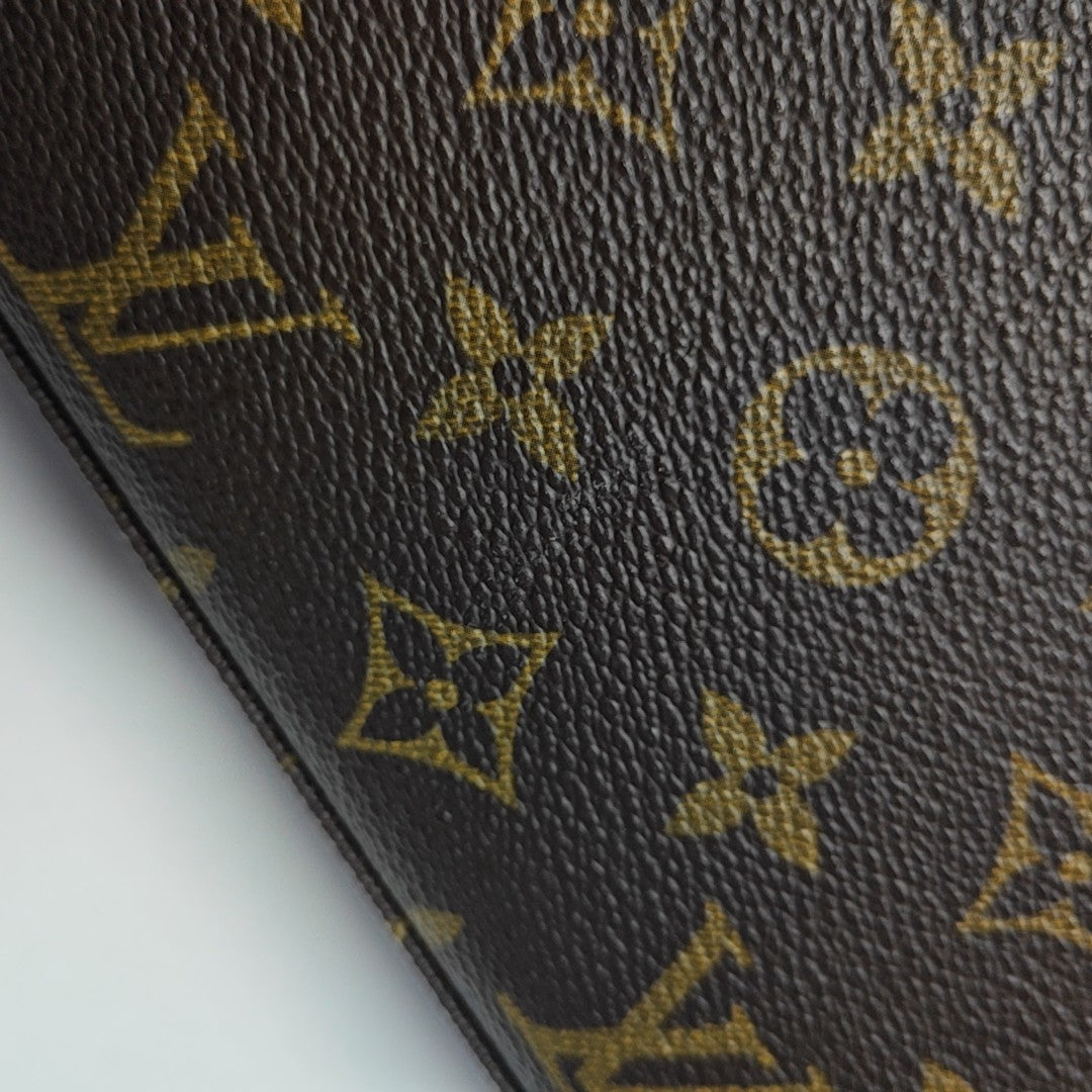 Coated Canvas Top Handle Bag Brown