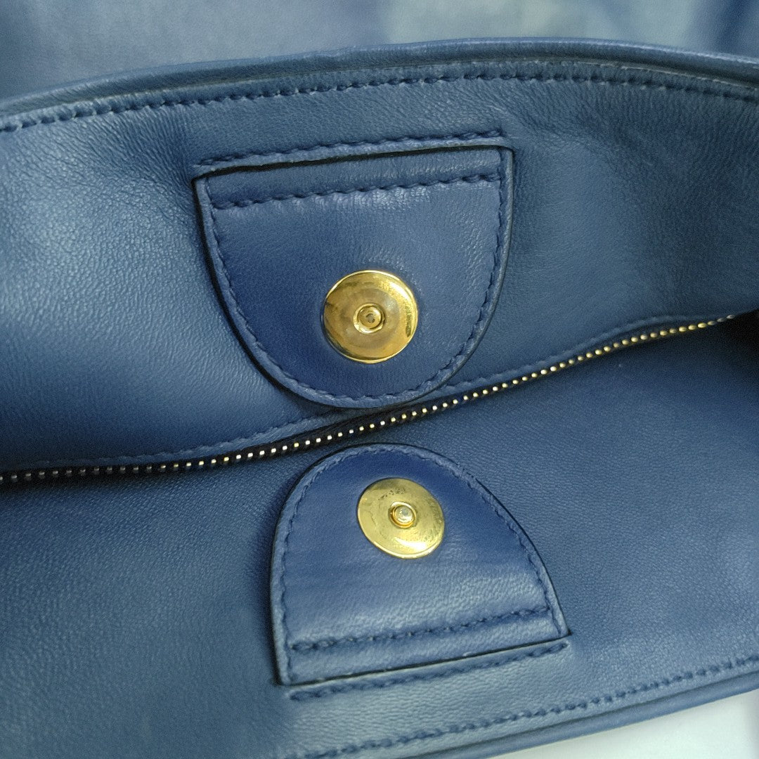 Calfskin Tote Bag Blue