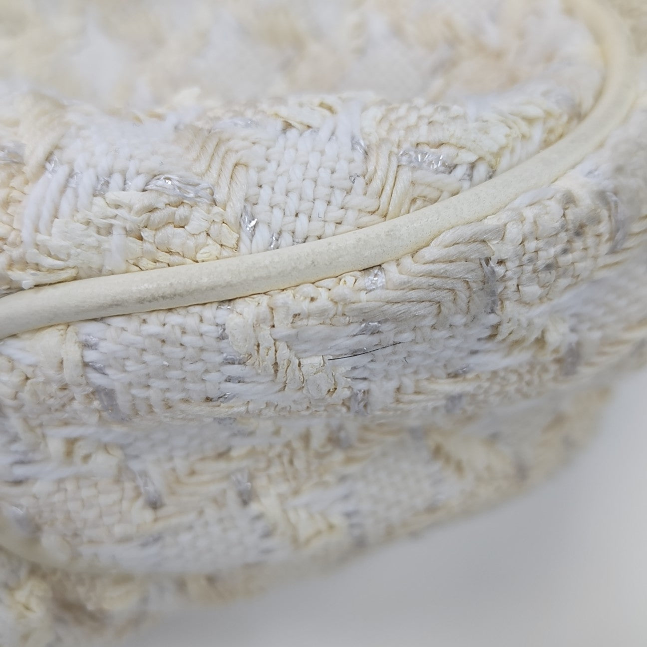 Fabric Top Handle Bag White