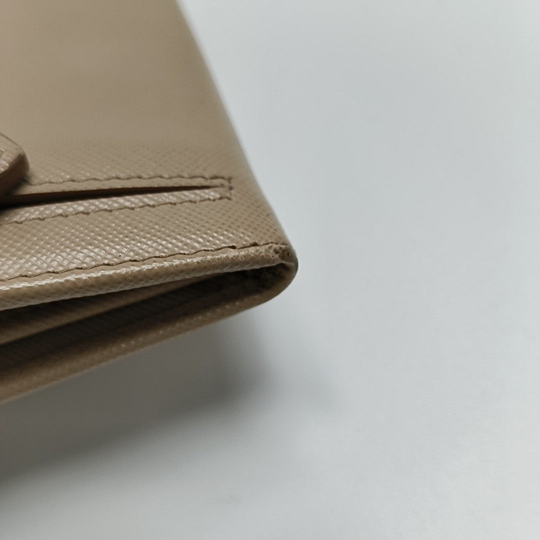 Saffiano Calfskin Wallet Beige