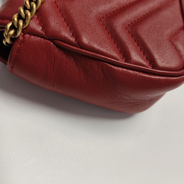 GG Marmont Mini Quilted Calfskin Red