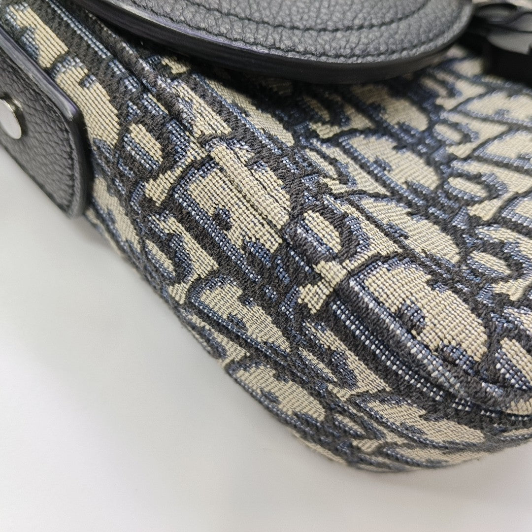 Saddle Mini Lona Monograma Negro