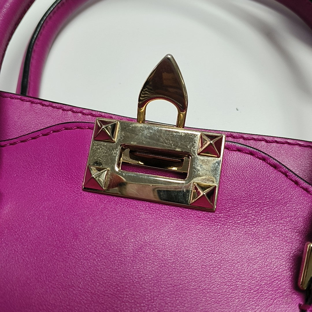 Rockstud Calfskin Red