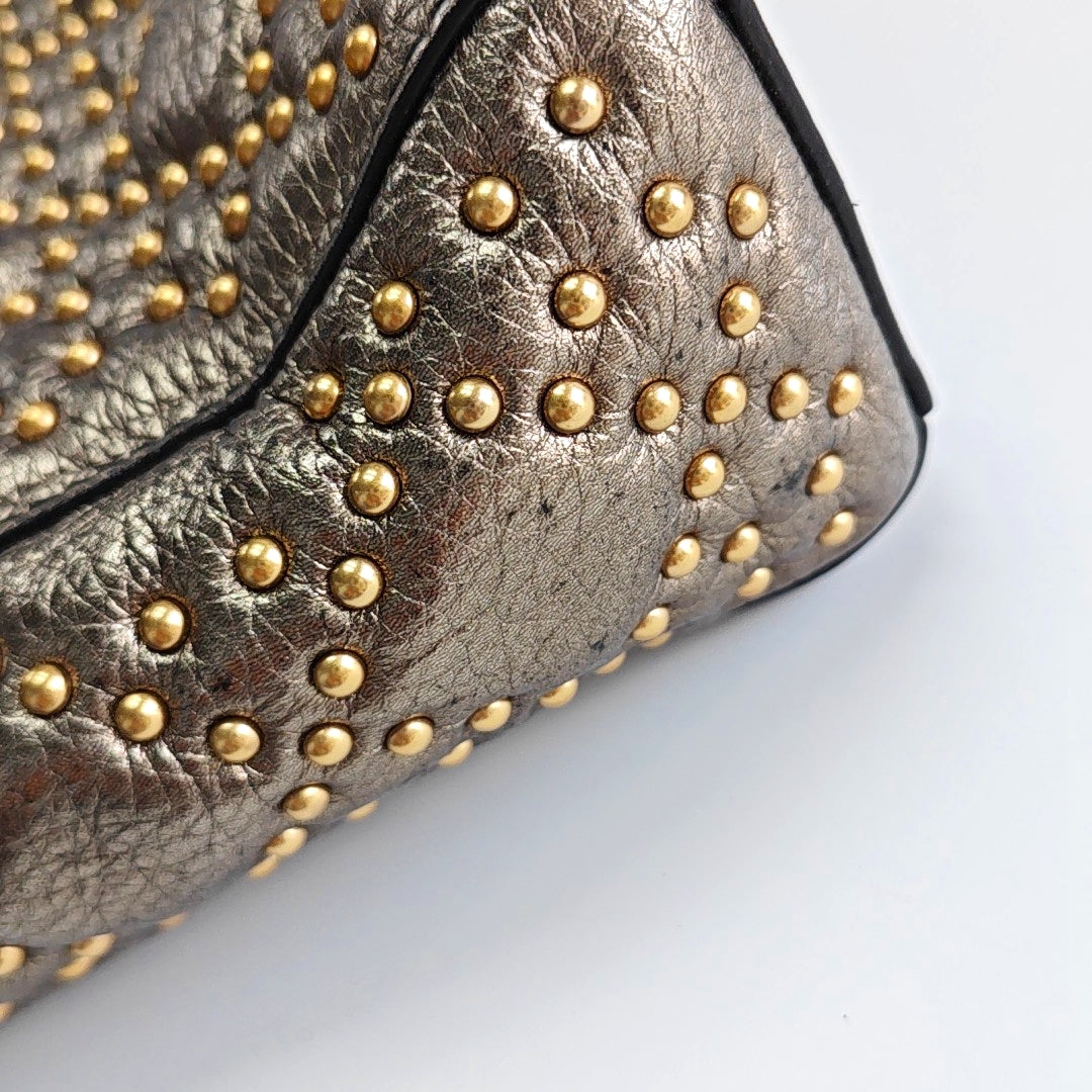 Lady Dior Mini Cannage Python Silver