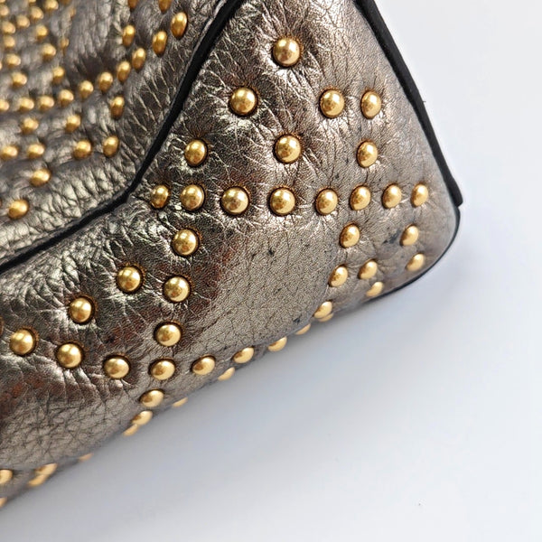 Lady Dior Mini Cannage Python Silver