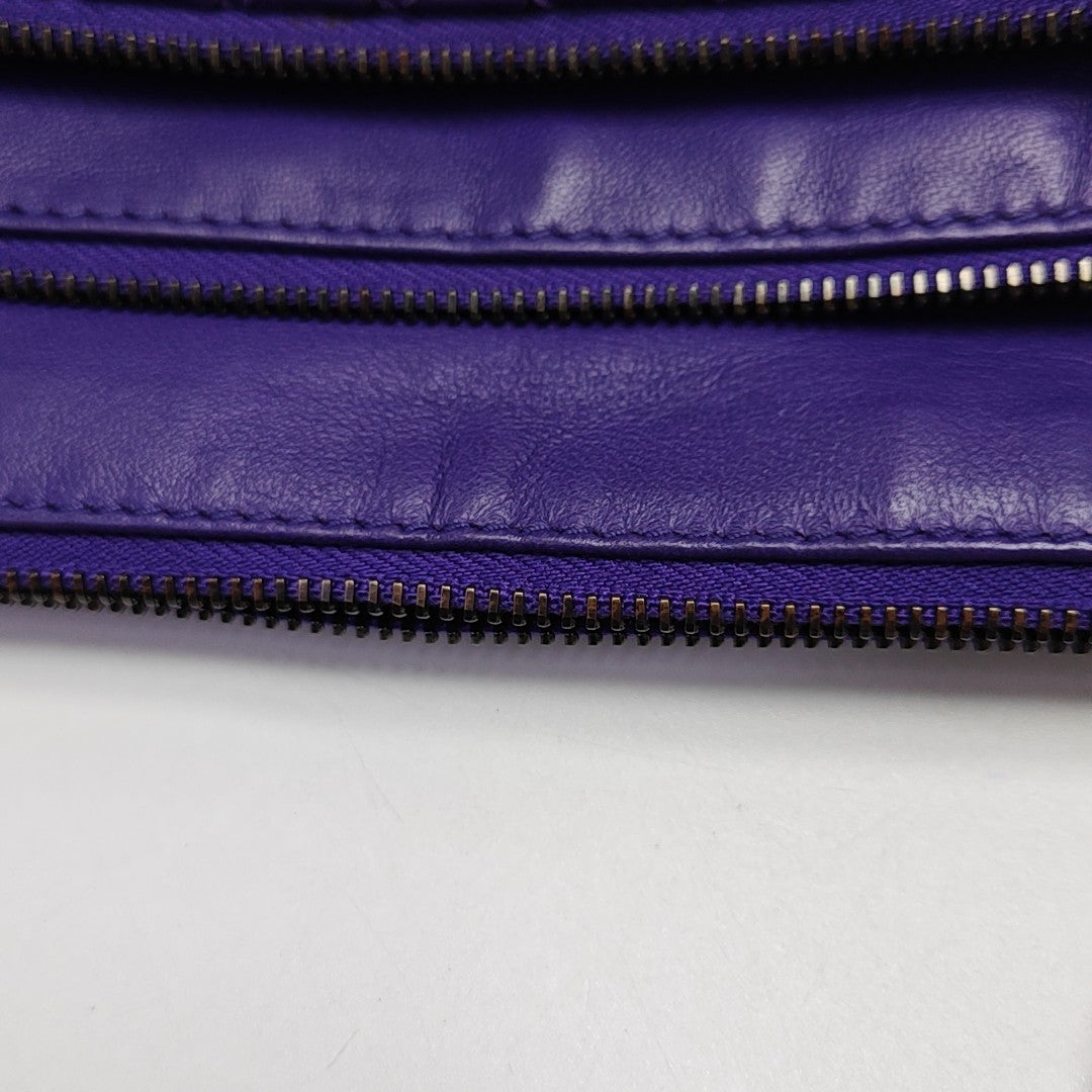 Calfskin Top Handle Bag Purple