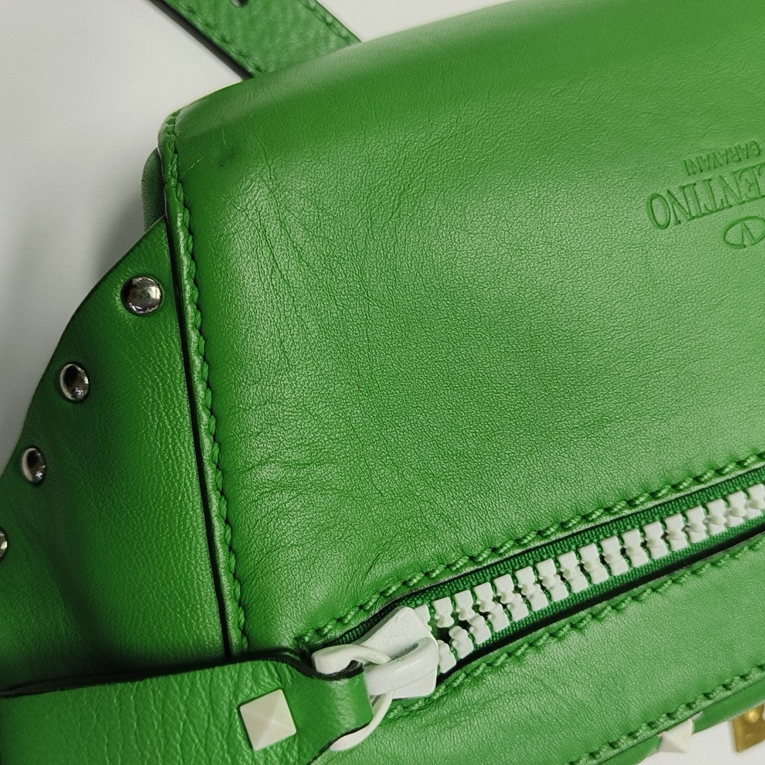 Rockstud Calfskin Green