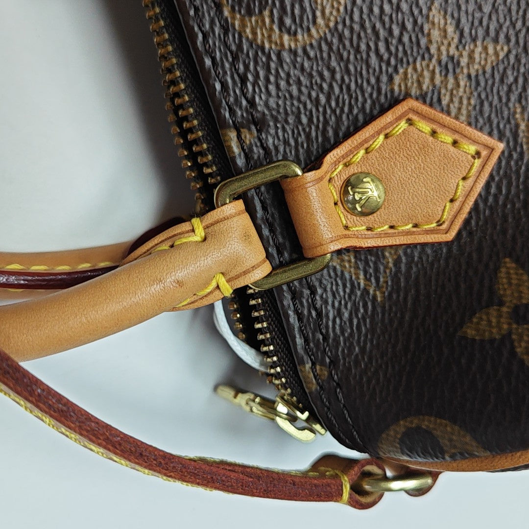 SPEEDY Nano Monogram Coated Canvas Brown