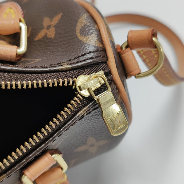 SPEEDY Nano Monogram Coated Canvas Brown