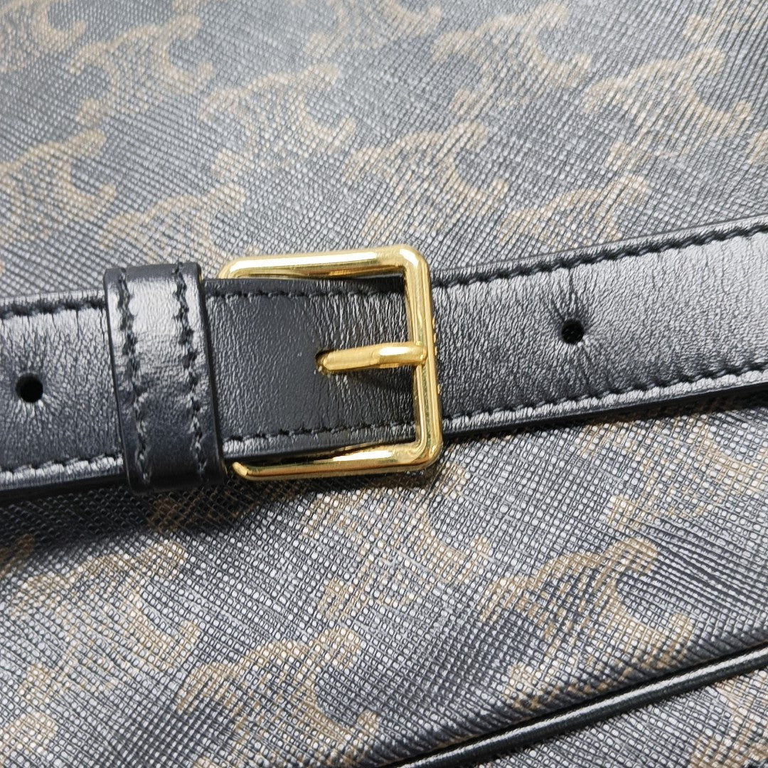 Authenticated pre-owned  TRIOMPHE Medium Coated Canvas Black - Shoulder Bag at Looply