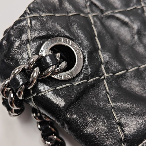 Quilted Calfskin Shoulder Bag Black